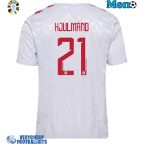 Denmark Morten Hjulmand #21 Replica Away Shirt Euro 2024 Short Sleeve